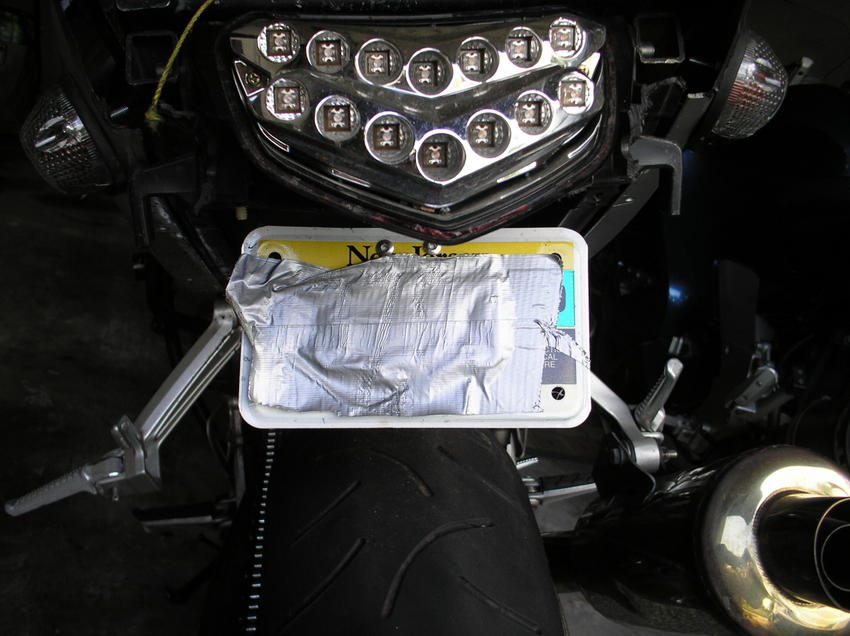 DIY $2 flip up license plate bracket - Stunt Bike Forum